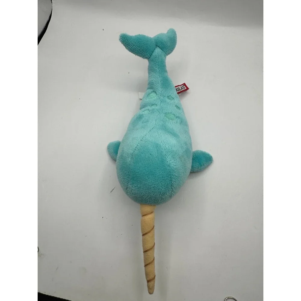 Douglas Narwhal Plush Toy‎ Kids 13 Inch Teal Blue Embroidered Sea Creature